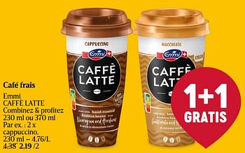 Promotions Café frais cappuccino - Emmi - Valide de 16/05/2024 à 22/05/2024 chez Delhaize