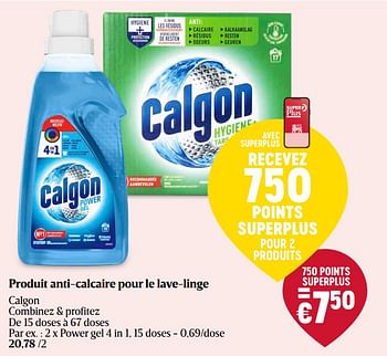 Promotions Produit anti-calcaire pour le lave-linge calgon power gel 4 in 1 - Calgon - Valide de 16/05/2024 à 22/05/2024 chez Delhaize