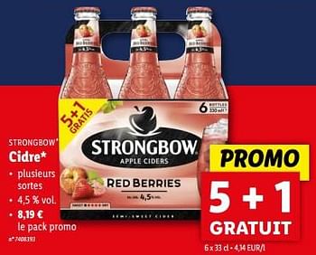 Promotions Cidre - Strongbow - Valide de 22/05/2024 à 28/05/2024 chez Lidl
