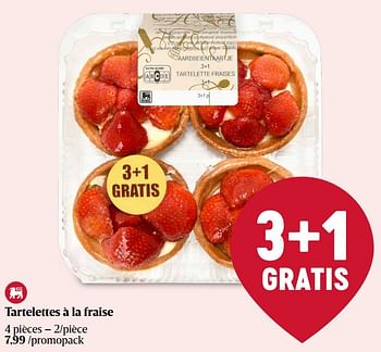 Promotions Tartelettes à la fraise - Produit Maison - Delhaize - Valide de 16/05/2024 à 22/05/2024 chez Delhaize