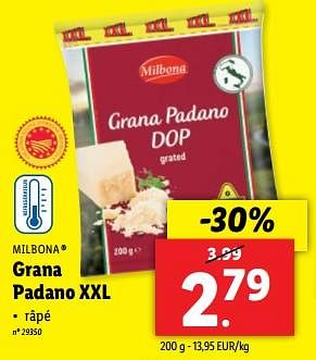 Promotions Grana padano xxl - Milbona - Valide de 22/05/2024 à 28/05/2024 chez Lidl