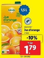 Promotions Jus d`orange - Solevita - Valide de 22/05/2024 à 28/05/2024 chez Lidl