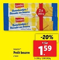 Promotions Petit beurre - Sondey - Valide de 22/05/2024 à 28/05/2024 chez Lidl
