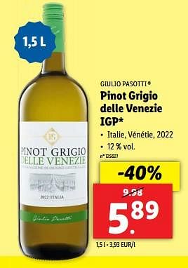 Promoties Pinot grigio delle venezie igp - Witte wijnen - Geldig van 22/05/2024 tot 28/05/2024 bij Lidl