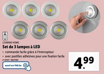 Promotions Set de 3 lampes à led - Livarno - Valide de 22/05/2024 à 28/05/2024 chez Lidl