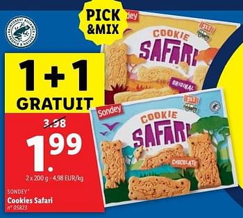 Promoties Cookies safari - Sondey - Geldig van 22/05/2024 tot 28/05/2024 bij Lidl