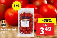 Promotions Tomates snack xxl - Produit maison - Lidl - Valide de 22/05/2024 à 28/05/2024 chez Lidl