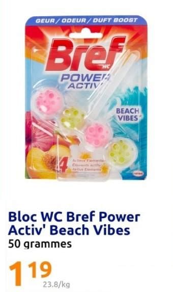 Promotions Bloc wc bref power activ’ beach vibes - Bref - Valide de 15/05/2024 à 21/05/2024 chez Action