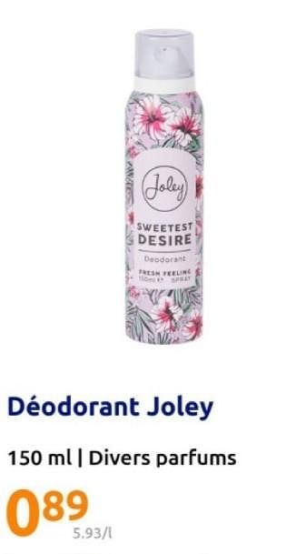 Promotions Déodorant joley - Joley - Valide de 15/05/2024 à 21/05/2024 chez Action