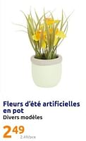 Promotions Fleurs d`été artificielles en pot - Produit Maison - Action - Valide de 15/05/2024 à 21/05/2024 chez Action
