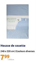 Promotions Housse de couette - Produit Maison - Action - Valide de 15/05/2024 à 21/05/2024 chez Action