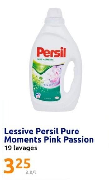 Promotions Lessive persil pure moments pink passion - Persil - Valide de 15/05/2024 à 21/05/2024 chez Action
