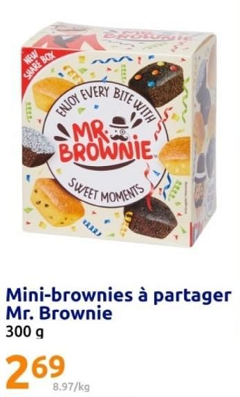Promotions Mini-brownies à partager mr. brownie - Mr. brownie - Valide de 15/05/2024 à 21/05/2024 chez Action