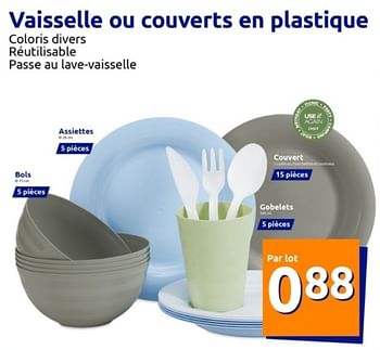Promotions Vaisselle ou couverts en plastique - Produit Maison - Action - Valide de 15/05/2024 à 21/05/2024 chez Action