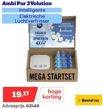 Promoties Ambi pur 3volution intelligente elektrische luchtverfrisser - Ambi Pur - Geldig van 14/05/2024 tot 19/05/2024 bij Bol.com