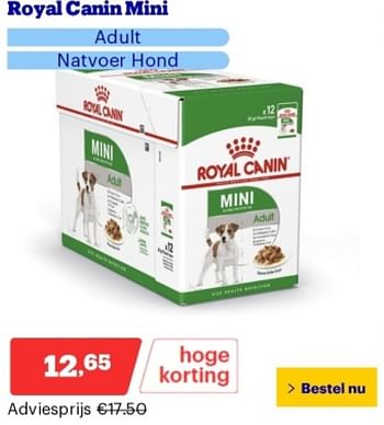 Promoties Royal canin mini adult natvoer hond - Royal Canin - Geldig van 14/05/2024 tot 19/05/2024 bij Bol.com