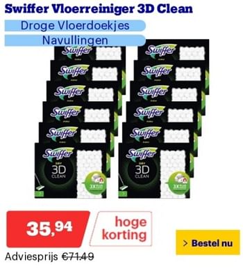 Promoties Swiffer vloerreiniger 3d clean - Swiffer - Geldig van 14/05/2024 tot 19/05/2024 bij Bol.com