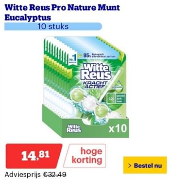 Promoties Witte reus pro nature munt eucalyptus - Witte reus - Geldig van 14/05/2024 tot 19/05/2024 bij Bol.com