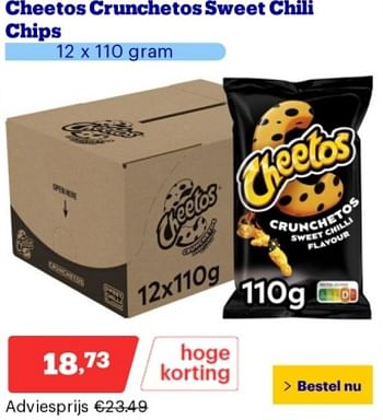 Promoties Cheetos crunchetos sweet chill chips - Cheetos  - Geldig van 14/05/2024 tot 19/05/2024 bij Bol.com