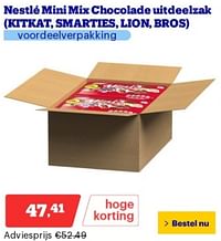 Nestlé mini mix chocolade uitdeelzak kitkat, smarties, lion, bros-Nestlé