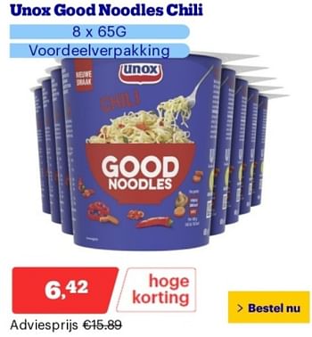 Promoties Unox good noodles chili - Unox - Geldig van 14/05/2024 tot 19/05/2024 bij Bol.com