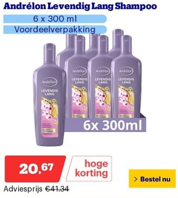 Promoties Andrélon levendig lang shampoo - Andrelon - Geldig van 14/05/2024 tot 19/05/2024 bij Bol.com