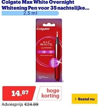 Colgate max white overnight whitening pen voor 35 nachtelijke-Colgate