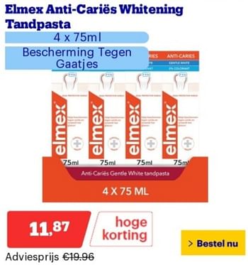 Promoties Elmex anti-cariës whitening tandpasta - Elmex - Geldig van 14/05/2024 tot 19/05/2024 bij Bol.com