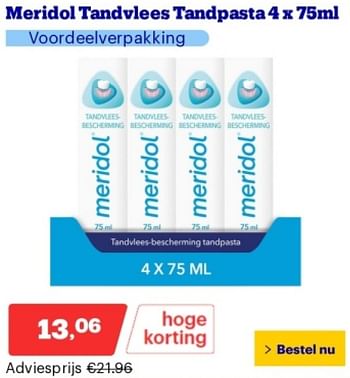 Promoties Meridol tandvlees tandpasta - Meridol - Geldig van 14/05/2024 tot 19/05/2024 bij Bol.com