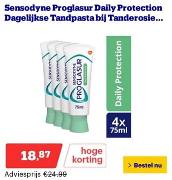 Promoties Sensodyne proglasur daily protection dagelijkse tandpasta - Sensodyne - Geldig van 14/05/2024 tot 19/05/2024 bij Bol.com