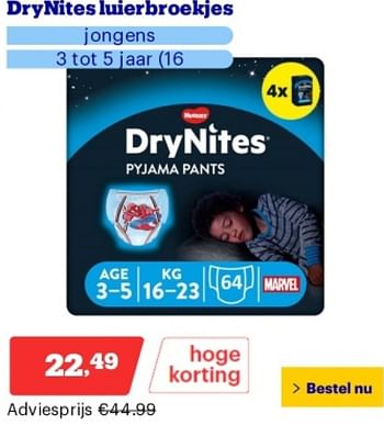 Promoties Drynites luierbroekjes jongens - Huggies - Geldig van 14/05/2024 tot 19/05/2024 bij Bol.com