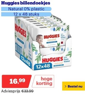 Promoties Huggies billendoekjes natural 0% plastic - Huggies - Geldig van 14/05/2024 tot 19/05/2024 bij Bol.com