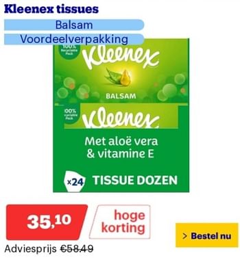 Promoties Kleenex tissues balsam - Kleenex - Geldig van 14/05/2024 tot 19/05/2024 bij Bol.com