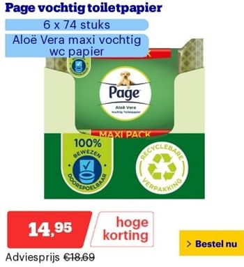 Promoties Page vochtig toiletpapier - Page - Geldig van 14/05/2024 tot 19/05/2024 bij Bol.com