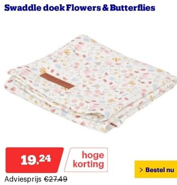 Promoties Swaddle doek flowers + butterflies - Little Dutch - Geldig van 14/05/2024 tot 19/05/2024 bij Bol.com