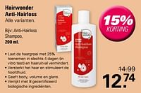 Promoties Anti hairloss shampoo - Hairwonder - Geldig van 15/05/2024 tot 01/06/2024 bij De Online Drogist