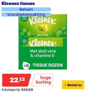 Promoties Kleenex tissues balsam - Kleenex - Geldig van 14/05/2024 tot 19/05/2024 bij Bol.com