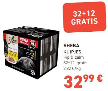 Promoties Sheba kuipjes kip + zalm - Sheba - Geldig van 15/05/2024 tot 26/05/2024 bij Tom&Co