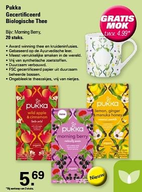 Promoties Pukka gecertificeerd biologische thee morning berry - Pukka - Geldig van 15/05/2024 tot 01/06/2024 bij De Online Drogist