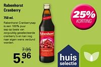 Promoties Rabenhorst cranberry - Rabenhorst - Geldig van 15/05/2024 tot 01/06/2024 bij De Online Drogist