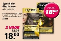 Promoties Syoss color oleo intense permanent oil color 7-56 mokka donkerblond - Syoss - Geldig van 15/05/2024 tot 01/06/2024 bij De Online Drogist