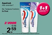 Promoties Tandpasta freshmint - Aquafresh - Geldig van 15/05/2024 tot 01/06/2024 bij De Online Drogist