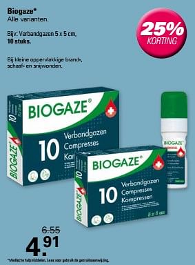 Promoties Verbandgazen - Biogaze - Geldig van 15/05/2024 tot 01/06/2024 bij De Online Drogist