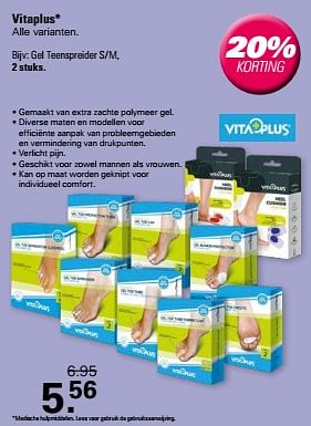 Promoties Vitaplus gel teenspreider - Vitaplus - Geldig van 15/05/2024 tot 01/06/2024 bij De Online Drogist