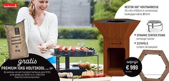 Promoties Nestor 360° houtbarbecue + dynamic center stand + zijtafels - Barbecook - Geldig van 28/04/2024 tot 02/06/2024 bij Freetime