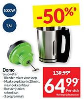 Promoties Domo soupmaker - Domo elektro - Geldig van 21/05/2024 tot 26/05/2024 bij Intermarche