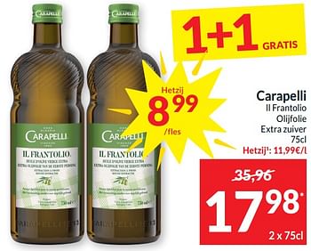 Promoties Carapelli il frantolio olijfolie extra zuiver - Carapelli - Geldig van 21/05/2024 tot 26/05/2024 bij Intermarche