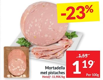 Promoties Mortadella met pistaches - Huismerk - Intermarche - Geldig van 21/05/2024 tot 26/05/2024 bij Intermarche