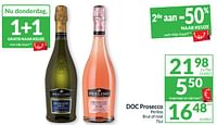 Promoties Doc prosecco perlino brut of rosé - Schuimwijnen - Geldig van 21/05/2024 tot 26/05/2024 bij Intermarche