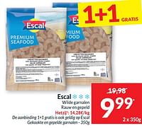Promoties Escal wilde garnalen rauw en gepeld - Escal - Geldig van 21/05/2024 tot 26/05/2024 bij Intermarche